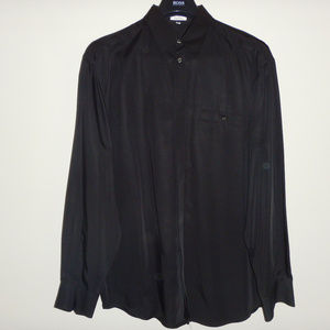 Black Satine Finish Zanella Dress Shirt